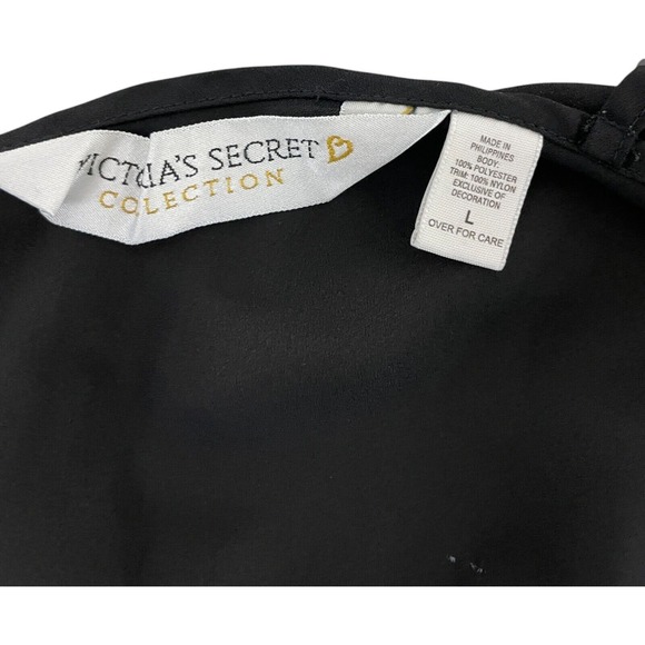 Vintage Victoria's Secret Lace Cami Top Black Sheer Sleeveless‎ Tank Top Large - Picture 9 of 14